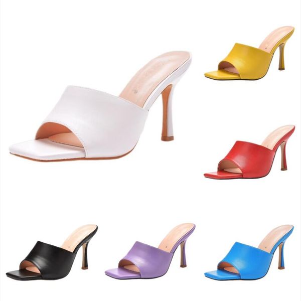 

italy designer platform slippers curve 100mm leather strappy square-toe sandal stretch open square toe sandals crossover-strap mules white s, Black