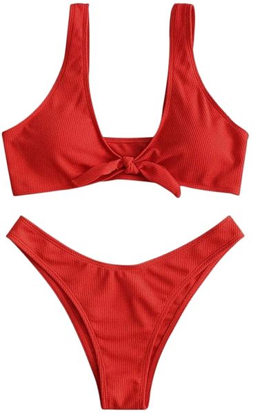 

womens knotted bikini set floral print bathing suit swimsuit g3rv#, White;black