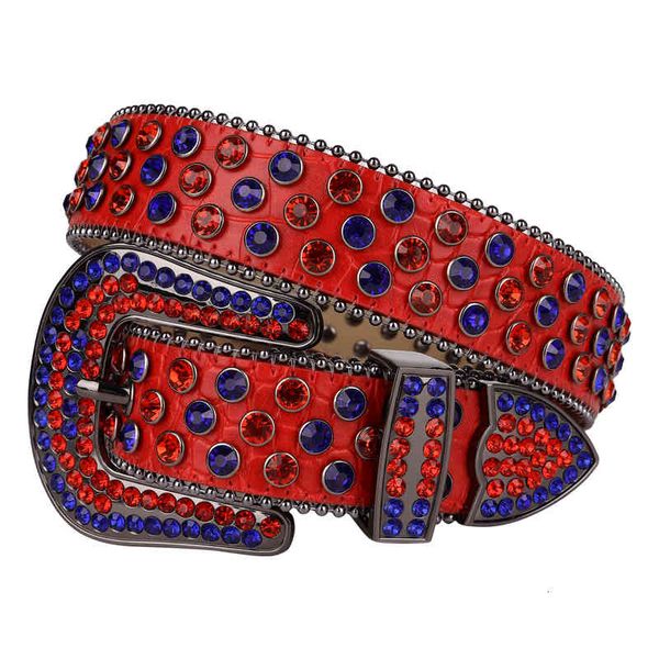 

belts for women luxury designer brand blue diamond western studded men cinturones para mujer v23b, Black;brown