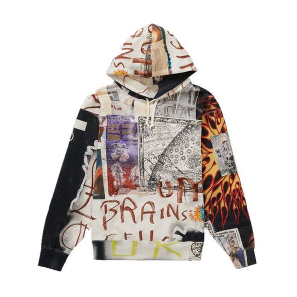 

designer fashion brand artist graffiti men's and women's casual hoodie hooded sweatshirt, Black
