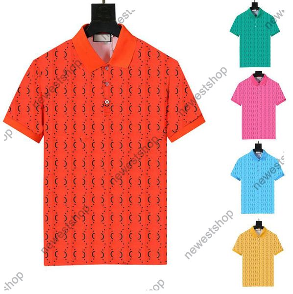 

2022 summer designer polo shirts mens luxury collar color classical letter print tshirts fashion womens jacquard patchwork polo t-shirt casu, White;black