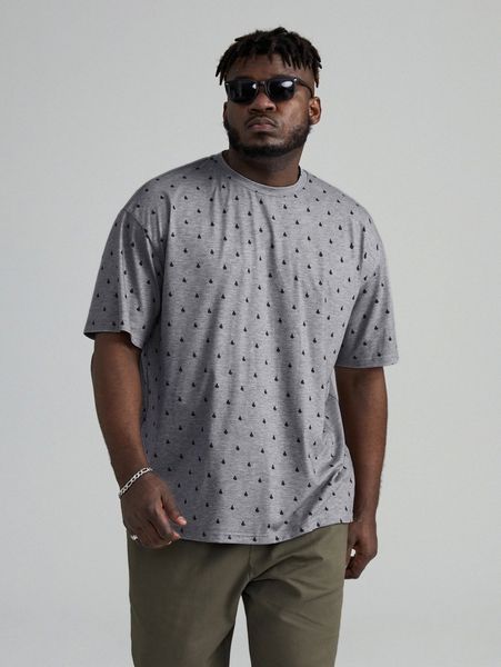 

extended sizes men allover sailboat print tee j3fs#, White;black