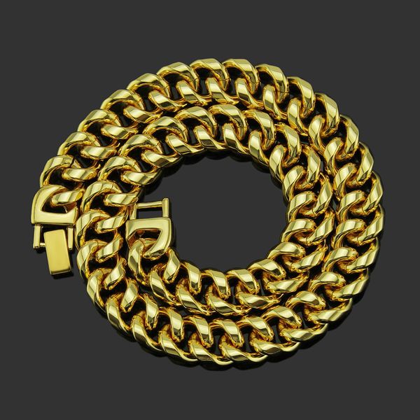 

men domineering glossy cuban chain hiphop rap personality big gold chain, Silver
