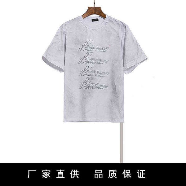 

early spring 21wf we11done bullet screen reflective letter print o loose round neck short sleeve t-shirt, White;black