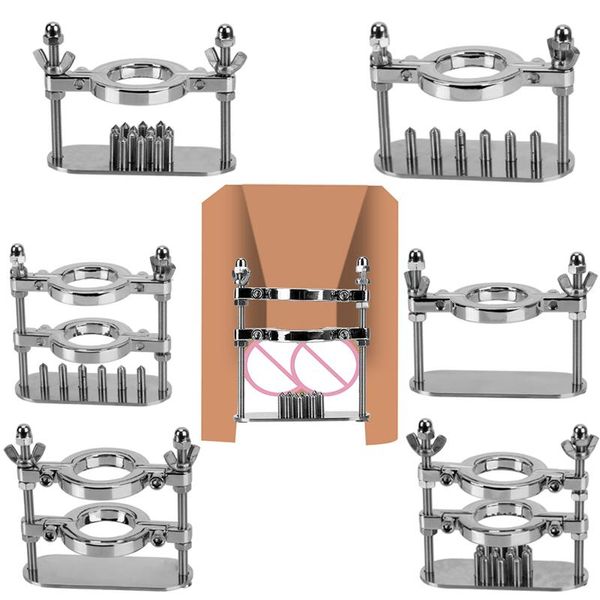 Cockringe Sexspielzeug Metall Stahl Penisring CBT Cock Ball Folter Bahre Hodensack Vorrichtung SMASHER CRUSHER mit SchraubenCockrings