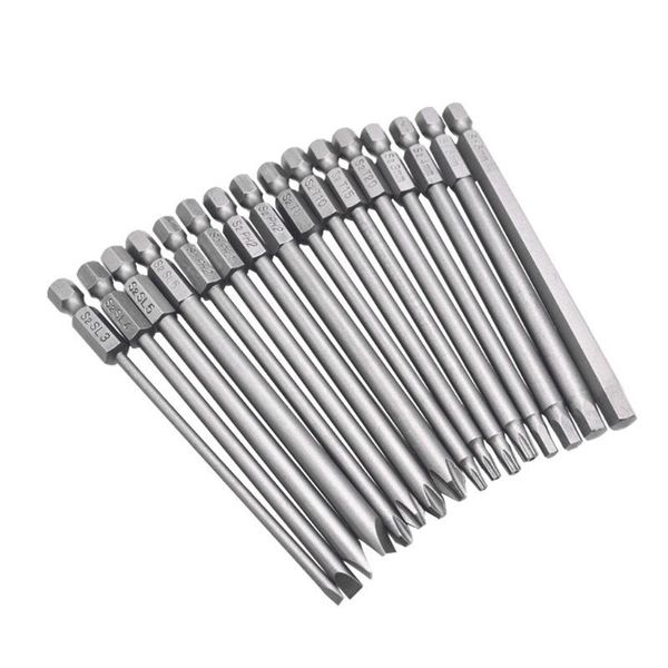 Utensili a mano 16 pz/set Acciaio Esagonale Torx Cacciavite Punte di Sicurezza Testa Magnetica 100mm Extra Lungo DropshipHand