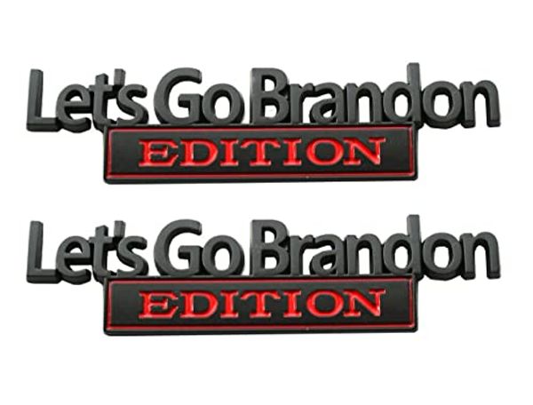 

2pcs let go brandon edition emblems sticker decal for truck car