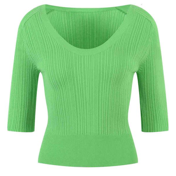 

women's sweaters large u-neck solid color commuting 5-sleeve sweater women's clothing summer casual pit strip pullover yrah, White;black