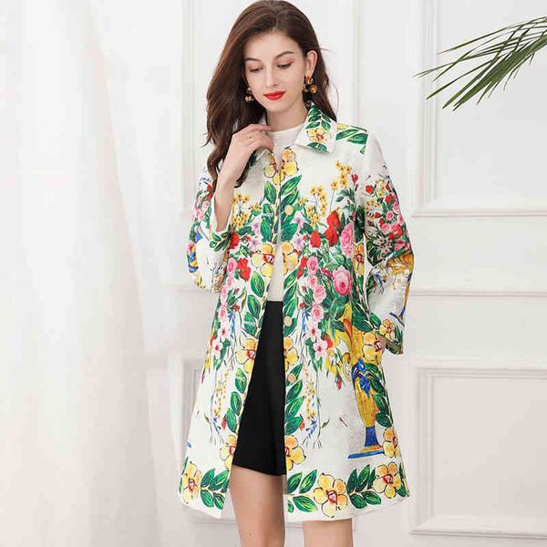 

women's trench coats autumn fashion women's dress lapel flower print nine sleeve loose waist single breasted temperament windbreak, Tan;black