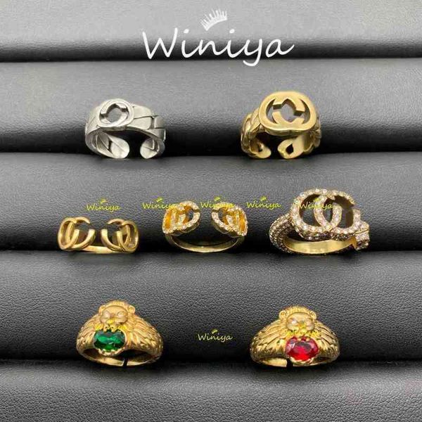 

factory outlet 2022 ancient fashion simple diamond inlaid open ring high version temperament jewelry, Silver