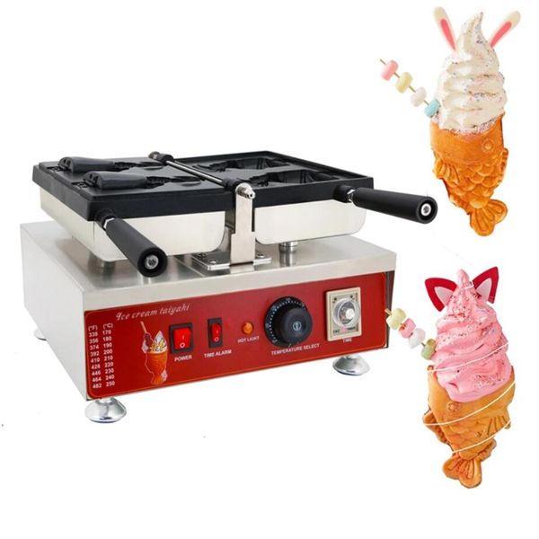 Großhandel Lebensmittelverarbeitung Eis Fisch Waffeleisen mit offenem Auge 110V 220V elektrische Taiyaki-Maschine