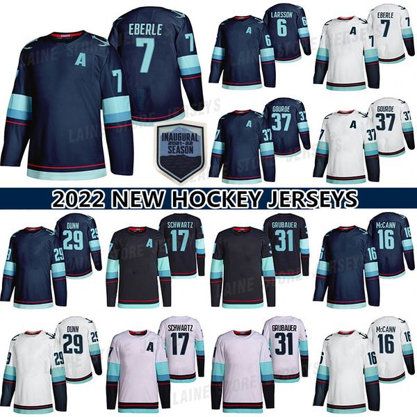 

31 philipp grubauer jersey 37 yanni gourde 17 jaden schwartz 13 brandon tanev 7 eberle 6 adam larsson custom mens womens youth any name any, Black;red