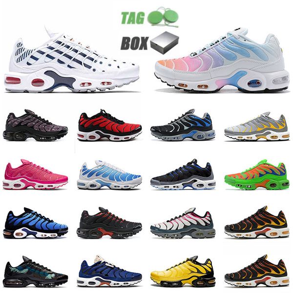 

[with box] tn plus running shoes 2.0 se tn for des chaussures mens womens mesh run designer sneakers 3d swush white mulity and red sign su r