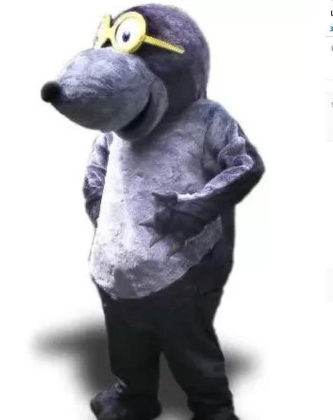 

newly designed gray mouse monster mascot costumes halloween fancy party dress cartoon character carnival xmas, Red;yellow
