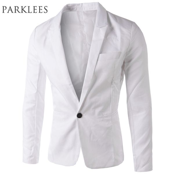 Marke Weiß Blazer Männer Ankunft Mens Slim Fit Blazer Jacke Koreanische Stilvolle Single Button Männer Anzug Kostüm Veste Homme 220409