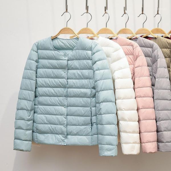 Frauen Unten Parkas 2022 Winter Frauen Mantel Ultraleicht Kragen Ente Jacke Tragbare Weibliche Gepolsterte Oansatz Puffer Mantel1