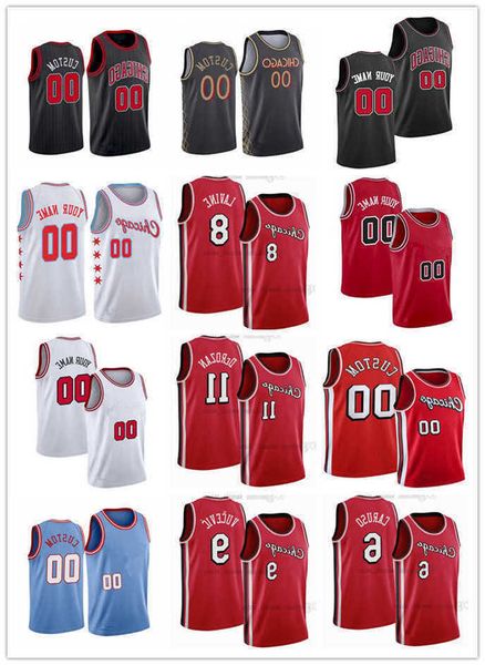

75th mens womens youth chicago''bulls''alex 6 caruso demar 11 derozan nikola 9 vucevic zach 8 lavine 28 alfonzo mckinnie, Black;red