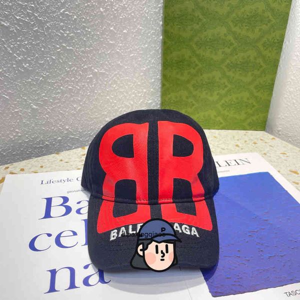 

balencaigass ball caps ball paris b letter printed b paris edition gaoding summer graffiti printed washed embroidered letter sunshade, Blue;gray