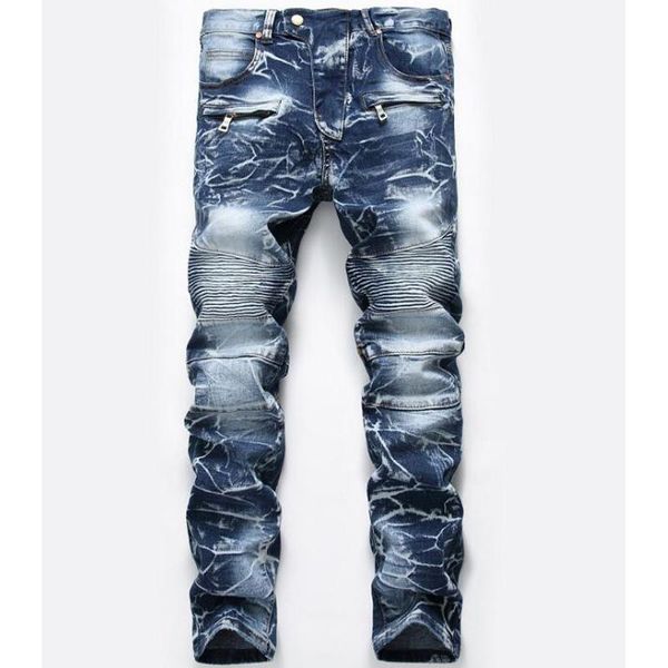 Jeans da uomo Mens Classic Retro Nostalgia Straight Denim Uomo Plus Size 28-42 Pantaloni lunghi Pantaloni Biker Hole