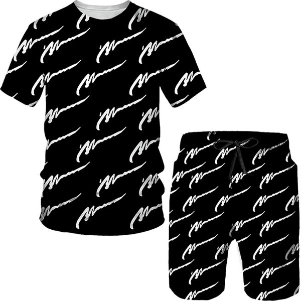 

men s sets oversize t shirts two piece sportwear brand mens tracksuit shorts sport and leisure summer male suit 220615, White;black
