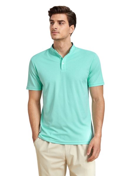 

men contrast piping polo shirt 12kk#, White;black