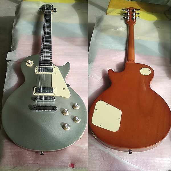 

customized silver sparkle standard electric guitar with mini humbuckers