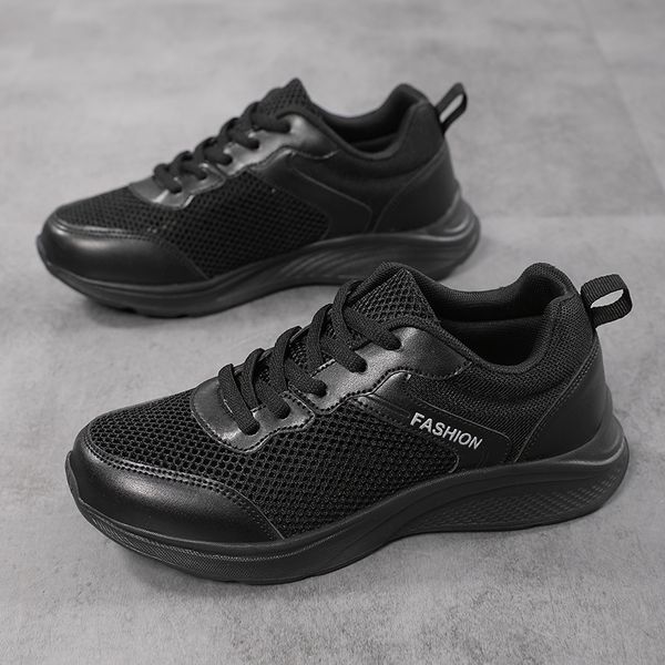 

summer hollow out women shoes single lightweight mesh size 35-40, Black