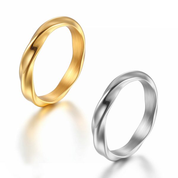 Anello Mobius da uomo in acciaio inossidabile da donna Anello a nocche intrecciate Amore infinito Fascia di fidanzamento per matrimonio