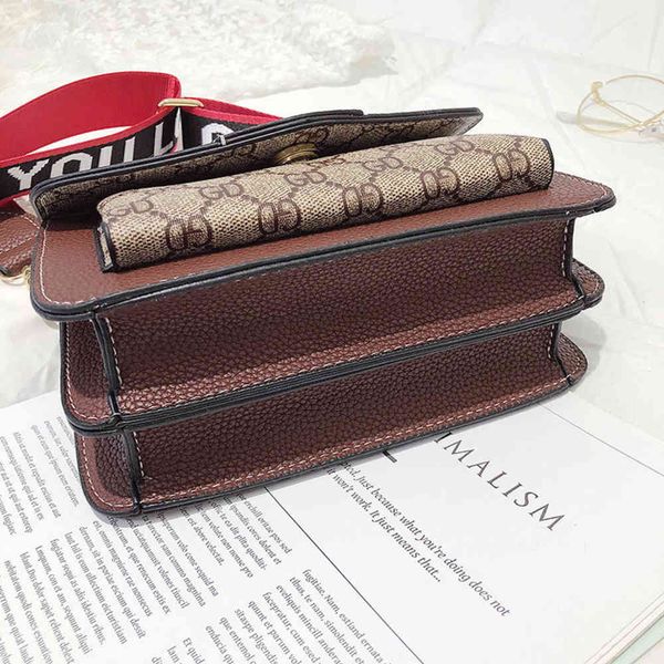 

handbag luxury one- female bag red version messenger wide strap single shoulder women's small chain handbags