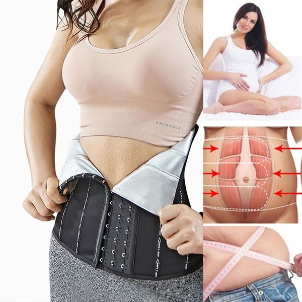 

sauna sweat belt womens shapers to lose weight woman postpartum waist trainer slimming sheath flat belly fat burning girdle, Black;white
