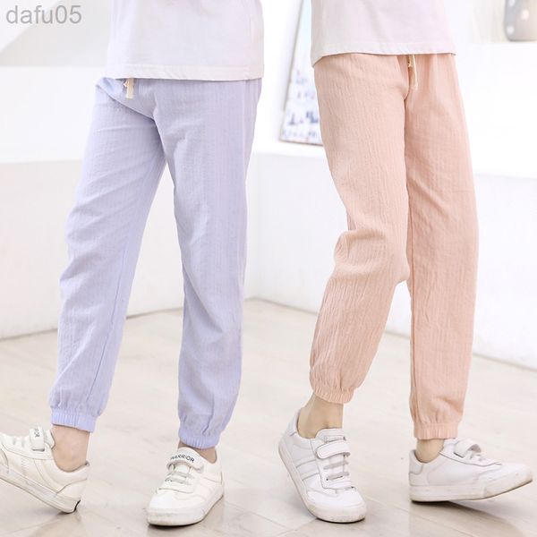 

trousers children clothes boys pants girl casual sports cotton mosquito-proof spring summer l220808, Blue