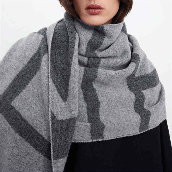 

scarves toteme scarf women's wool tassel long narrow shawl new autumn and winter 2022279k, Blue;gray
