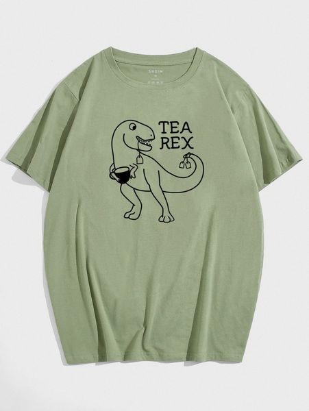 

men cartoon & letter graphic tee d4r5#, White;black