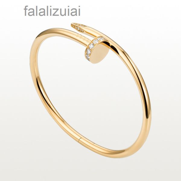 

designer carti er nail bracelet designer bracelets diamond bangle luxury jewelry for women titanium steel alloy gold-plated process never fa, Silver