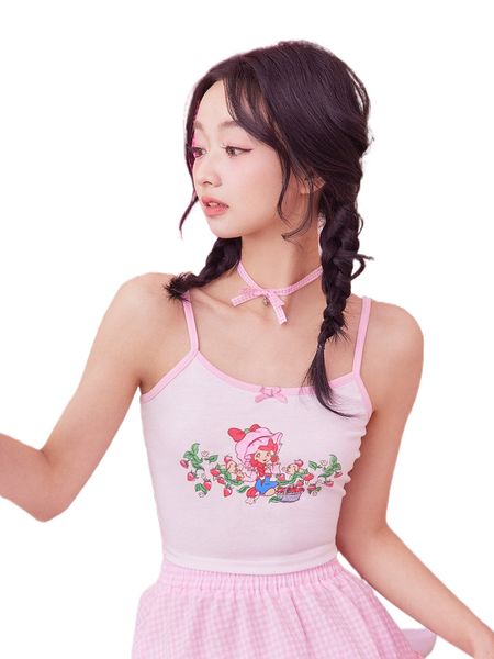 

romwe figure print ringer cami k75z#, White