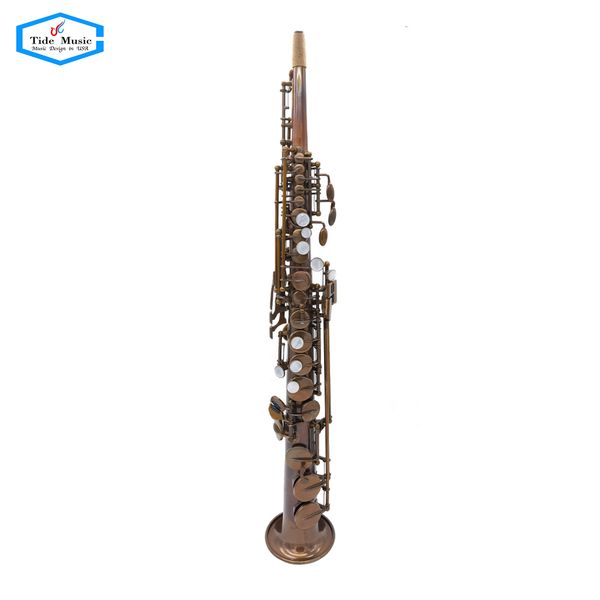 

saxophone high grade professional vintage coffee color one piece straight soprano