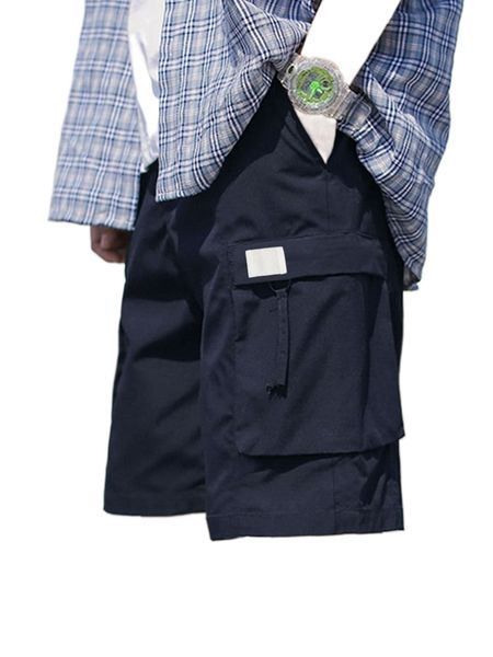 

men patch detail flap pocket cargo shorts p53l#, White;black