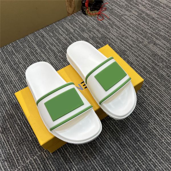 

designer baguette slides shoes light blue white black rubber strap sandals with wide band men women non-slip double f outdoor slippers with