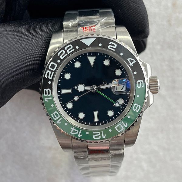 

mens watch mens automatic mechanical ceramics watches montre de luxe 40mm full stainless steel gliding clasp swimming wristwatches sapphire, Slivery;golden