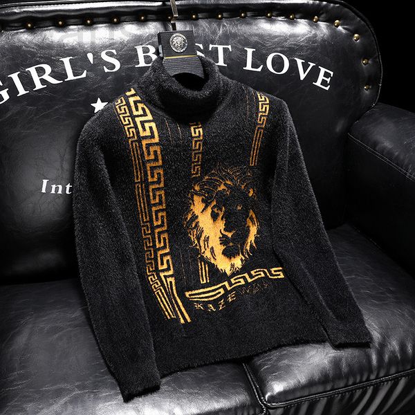 

men's sweaters designer 21806 lily's family keeps pushing mink sweater p135 control 188, 4xl can wear 210 jin ue3s, White;black