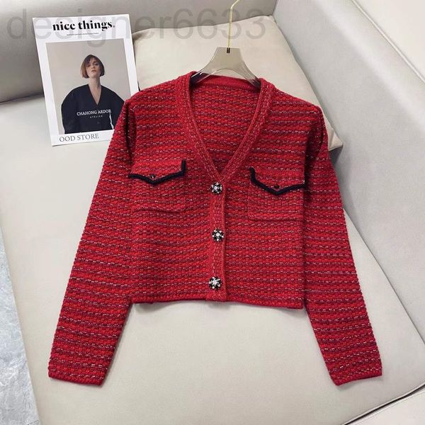 

women's sweaters designer zhao liying's same style autumn and winter small fragrant pneumatic diamond buckle short cardigan women, White;black