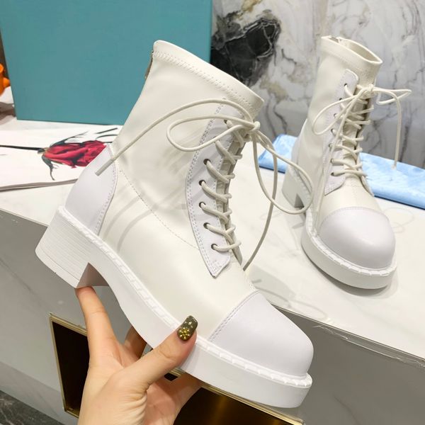 

designer boots fashion prads nylon leather boot women autumn winter shoes letters luxury gec, Black