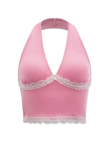 

guipure lace halter g4sg#, White