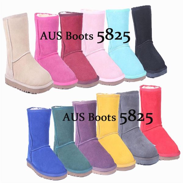 

classic winter keep warm short mini 58251 snow boots brand women popular australia genuine leather boots fashion women's uugg2662, Black