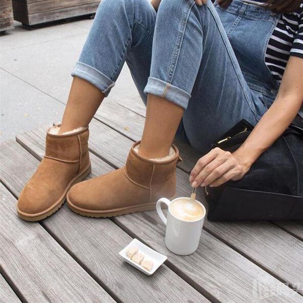 

khaki wgg boots luxury designer women slippers classic tall chestnut bailey bowknot leather winter snow ankle womens half knee aus312z, Black