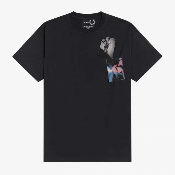 

men's t-shirts raf simons classic 21ss co branded portrait sticker printed loose men's and women's short sleeved t-shirt, White;black
