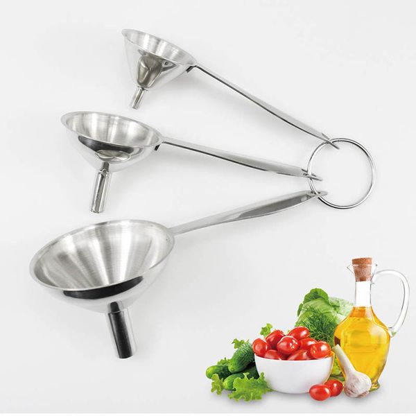 Andere Küchenwerkzeuge Edelstahl-Trichter-Set mit 3 Öl-Wein-Getränk-Trichtern, Vnegar-Füller für einfache Lagerung ZL0944