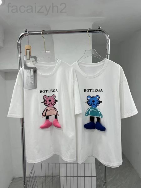 

women's t-shirt designer chaopai 22 early spring new design sense short sleeve t-shirt women's korean cartoon printing loose white