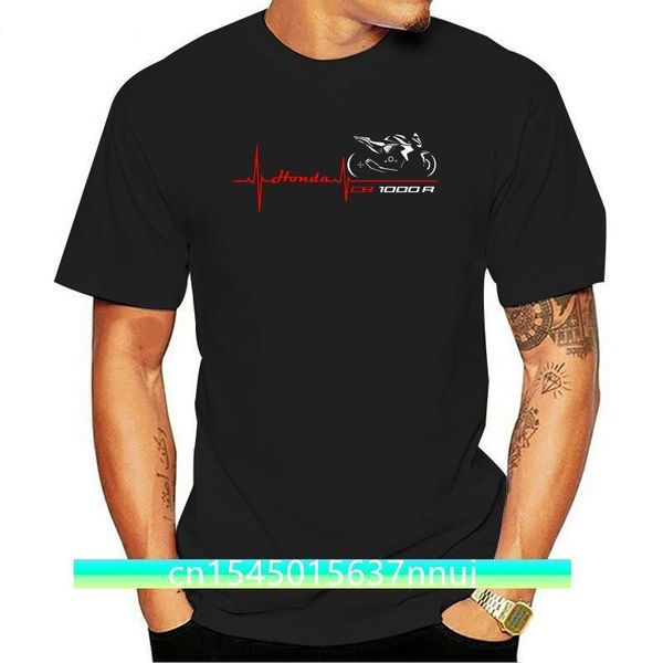 

funny tshirt for hon cb 1000r motorcycle heart beat tshirt cb 1000 r shirt tees 220702, White;black