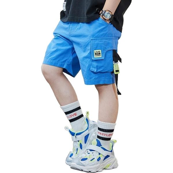 

summer baby boys cotton shorts casual children's shorts for boy short pants teenagers overalls kids shorts 3-14 years 220707, Black